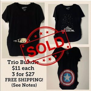 3pk Bundle Cute Maternity T-Shirts 2-L/1XL